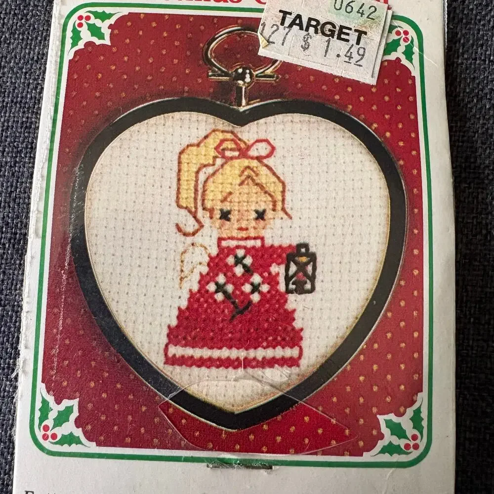 Angel w/ Lantern Christmas Ornament Vintage Counted Cross Stitch Kit New Berlin